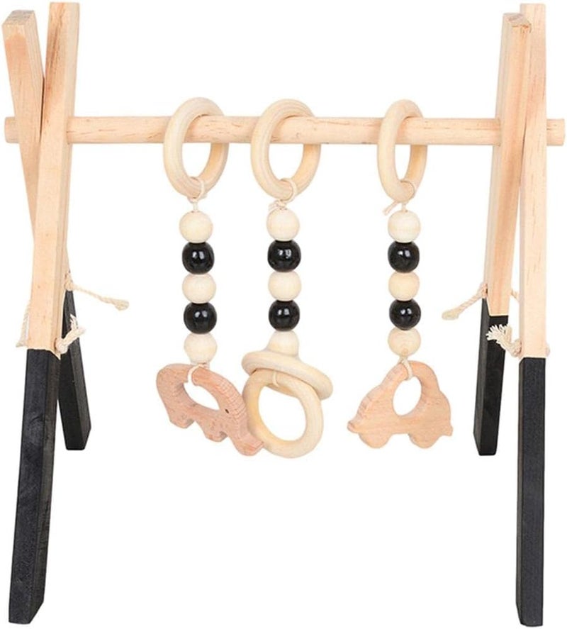 woobles Wood Baby Gym | Hanging Gym Toys for Newborns Gift - Foldable Activity Center for Motor Skill Development, Gift for Infants Boys Girls 3 Months Old and Up - Image 1